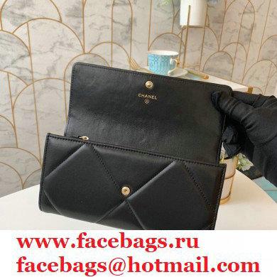 Chanel 19 Long Flap Wallet AP0955 Black 2020