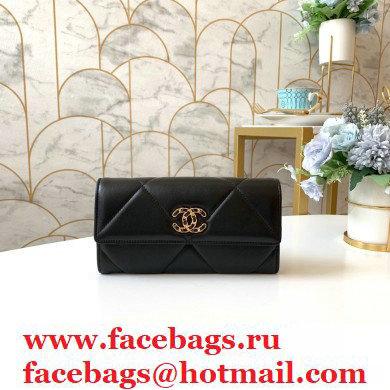 Chanel 19 Long Flap Wallet AP0955 Black 2020