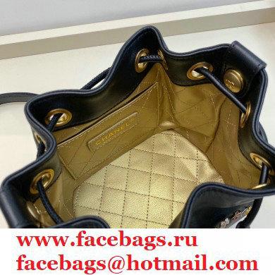 Chanel CC Charms Drawstring Bucket Bag AS1883 Black 2020 - Click Image to Close