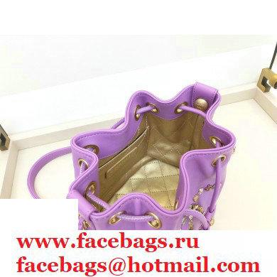 Chanel CC Charms Drawstring Bucket Bag AS1883 Purple 2020 - Click Image to Close