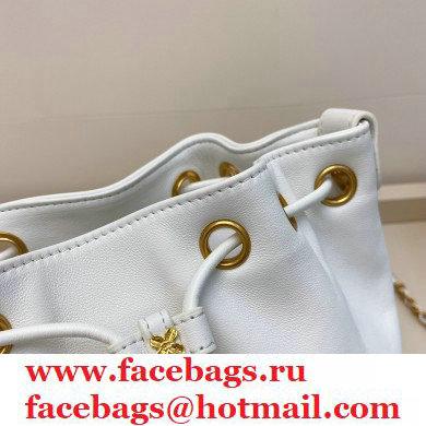 Chanel CC Charms Drawstring Bucket Bag AS1883 White 2020 - Click Image to Close