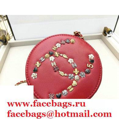 Chanel CC Charms Round Clutch with Chain Bag Red 2020 - Click Image to Close