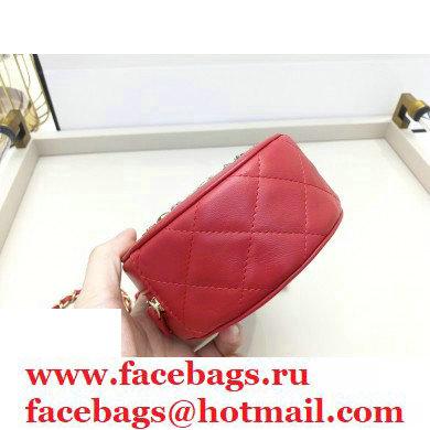 Chanel CC Charms Round Clutch with Chain Bag Red 2020 - Click Image to Close