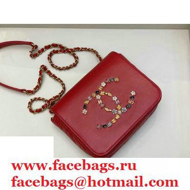 Chanel CC Charms Small Flap Bag AS1881 Red 2020 - Click Image to Close