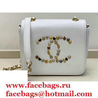 Chanel CC Charms Small Flap Bag AS1881 White 2020 - Click Image to Close