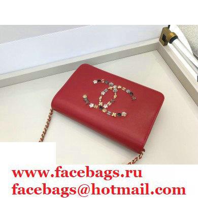 Chanel CC Charms Wallet on Chain WOC Bag Red 2020