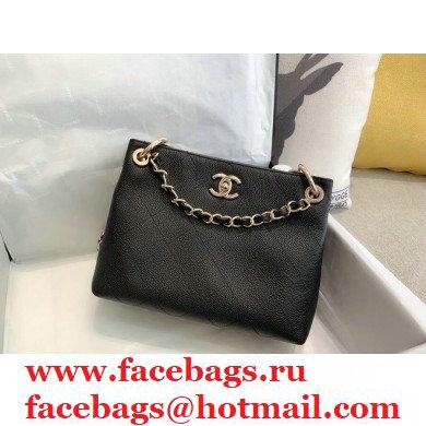 Chanel Caviar Leather Drawstring Bucket Bag Black 2020 - Click Image to Close