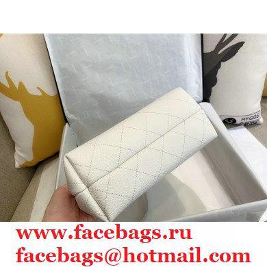 Chanel Caviar Leather Drawstring Bucket Bag White 2020