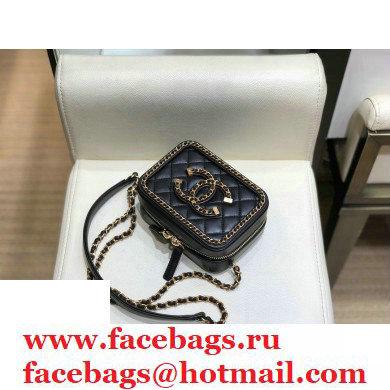 Chanel Chain CC Filigree Clutch with Chain Vanity Case Bag A84452 Black 2020