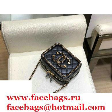 Chanel Chain CC Filigree Clutch with Chain Vanity Case Bag A84452 Black 2020