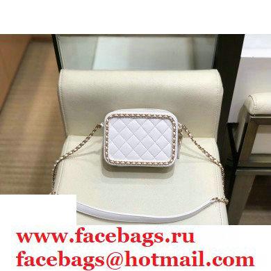 Chanel Chain CC Filigree Clutch with Chain Vanity Case Bag A84452 White 2020