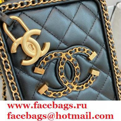 Chanel Chain CC Filigree Vertical Clutch with Chain Vanity Case Bag AS0988 Black 2020