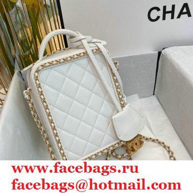 Chanel Chain CC Filigree Vertical Clutch with Chain Vanity Case Bag AS0988 White 2020 - Click Image to Close