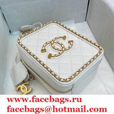 Chanel Chain CC Filigree Vertical Clutch with Chain Vanity Case Bag AS0988 White 2020 - Click Image to Close