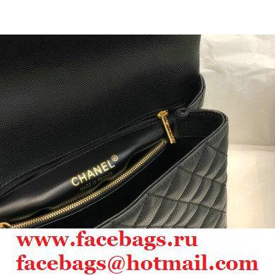 Chanel Coco Handle Medium Flap Bag Black/Burgundy with Lizard Top Handle A92991 Top Quality 7148