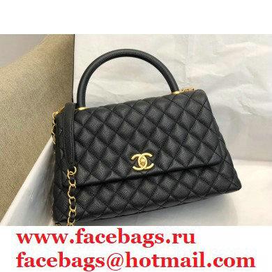 Chanel Coco Handle Medium Flap Bag Black with Top Handle A92991 Top Quality 7148