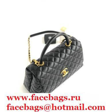 Chanel Coco Handle Medium Flap Bag Black with Top Handle A92991