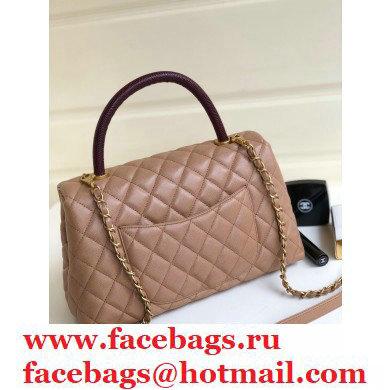 Chanel Coco Handle Medium Flap Bag Brown/Lizard with Top Handle A92991 - Click Image to Close