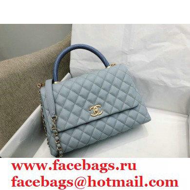 Chanel Coco Handle Medium Flap Bag Gray with Lizard Top Handle A92991 Top Quality 7148