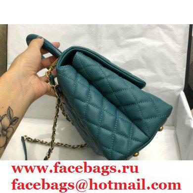 Chanel Coco Handle Medium Flap Bag Green with Lizard Top Handle A92991 Top Quality 7148 - Click Image to Close