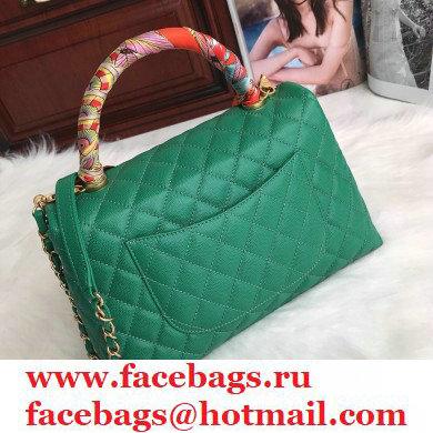 Chanel Coco Handle Medium Flap Bag Green with Top Handle A92991 Top Quality 7148
