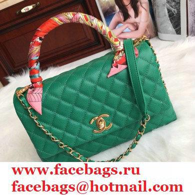 Chanel Coco Handle Medium Flap Bag Green with Top Handle A92991 Top Quality 7148 - Click Image to Close