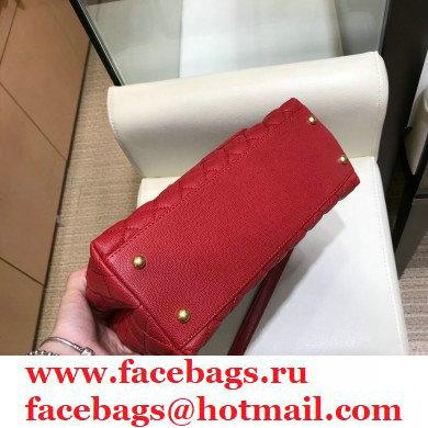 Chanel Coco Handle Medium Flap Bag Red/Burgundy with Lizard Top Handle A92991 Top Quality 7148