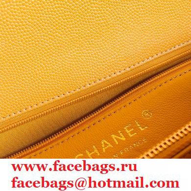 Chanel Coco Handle Medium Flap Bag Yellow with Top Handle A92991 - Click Image to Close