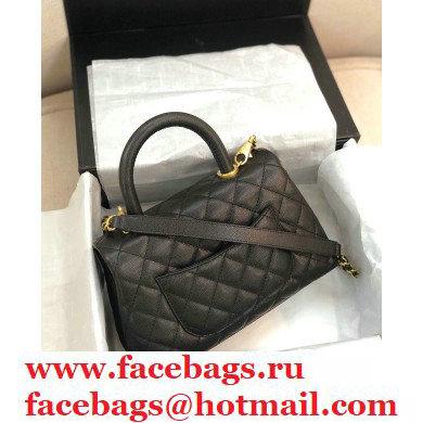 Chanel Coco Handle Small Flap Bag Black/Gold with Top Handle A92990