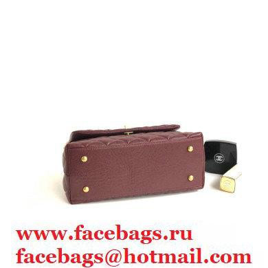 Chanel Coco Handle Small Flap Bag Burgundy with Top Handle A92990 - Click Image to Close