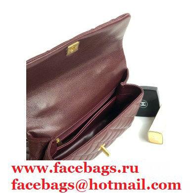 Chanel Coco Handle Small Flap Bag Burgundy with Top Handle A92990 - Click Image to Close