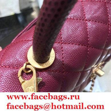Chanel Coco Handle Small Flap Bag Date Red with Lizard Top Handle A92990 Top Quality 7147 - Click Image to Close