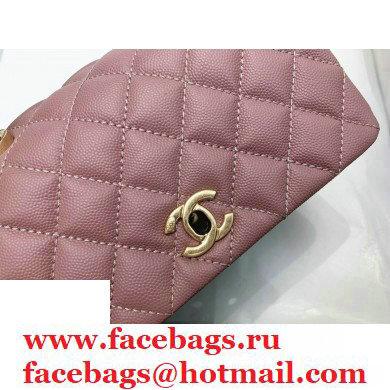 Chanel Coco Handle Small Flap Bag Dusty Pink/Burgundy with Lizard Top Handle A92990 Top Quality 7147 - Click Image to Close