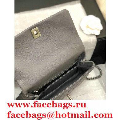 Chanel Coco Handle Small Flap Bag Elepant Gray with Top Handle A92990