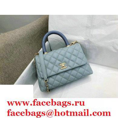Chanel Coco Handle Small Flap Bag Gray with Lizard Top Handle A92990 Top Quality 7147 - Click Image to Close