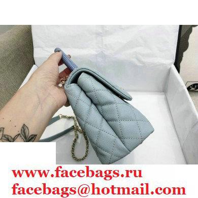 Chanel Coco Handle Small Flap Bag Gray with Lizard Top Handle A92990 Top Quality 7147