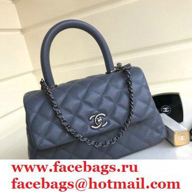 Chanel Coco Handle Small Flap Bag Gray with Top Handle A92990