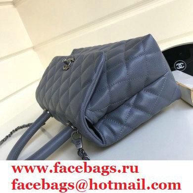 Chanel Coco Handle Small Flap Bag Gray with Top Handle A92990