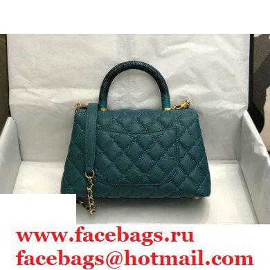 Chanel Coco Handle Small Flap Bag Green with Lizard Top Handle A92990 Top Quality 7147 - Click Image to Close
