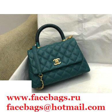 Chanel Coco Handle Small Flap Bag Green with Lizard Top Handle A92990 Top Quality 7147