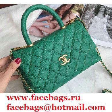 Chanel Coco Handle Small Flap Bag Green with Top Handle A92990 Top Quality 7147 - Click Image to Close