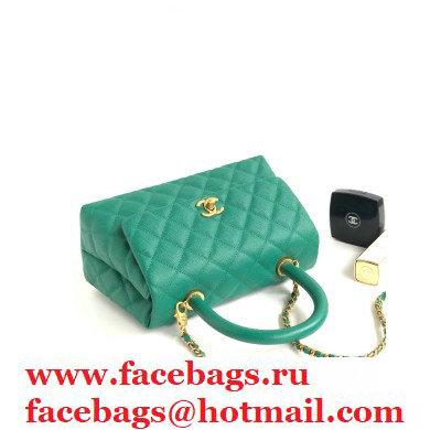 Chanel Coco Handle Small Flap Bag Green with Top Handle A92990
