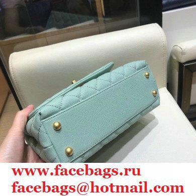 Chanel Coco Handle Small Flap Bag Light Green/Burgundy with Lizard Top Handle A92990 Top Quality 7147 - Click Image to Close
