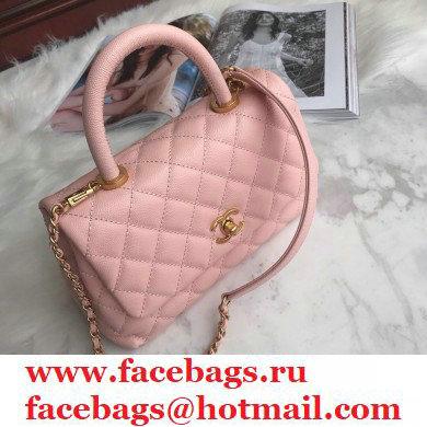 Chanel Coco Handle Small Flap Bag Light Pink with Top Handle A92990 Top Quality 7147