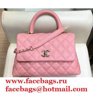 Chanel Coco Handle Small Flap Bag Pink with Top Handle A92990 Top Quality 7147