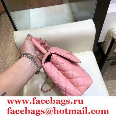 Chanel Coco Handle Small Flap Bag Pink with Top Handle A92990 Top Quality 7147 - Click Image to Close