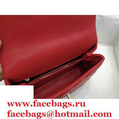 Chanel Coco Handle Small Flap Bag Red/Burgundy with Lizard Top Handle A92990 Top Quality 7147