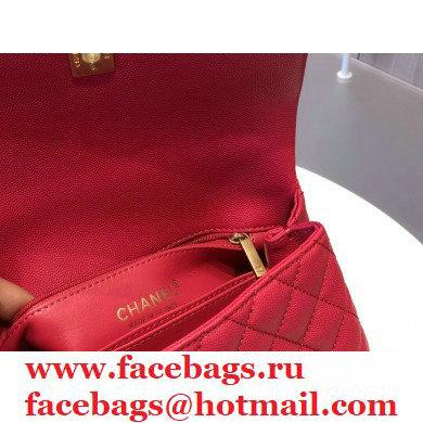 Chanel Coco Handle Small Flap Bag Red with Lizard Top Handle A92990 Original Quality 7147 - Click Image to Close