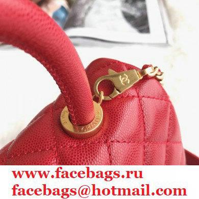 Chanel Coco Handle Small Flap Bag Red with Top Handle A92990 Top Quality 7147