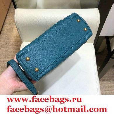 Chanel Coco Handle Small Flap Bag Turquoise Blue with Lizard Top Handle A92990 Top Quality 7147